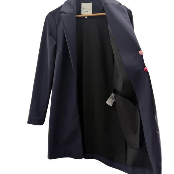 Bagatelle Collection Open Front Topper Jacket Deep Eggplant Longline Blazer XS - Picture 8 of 13